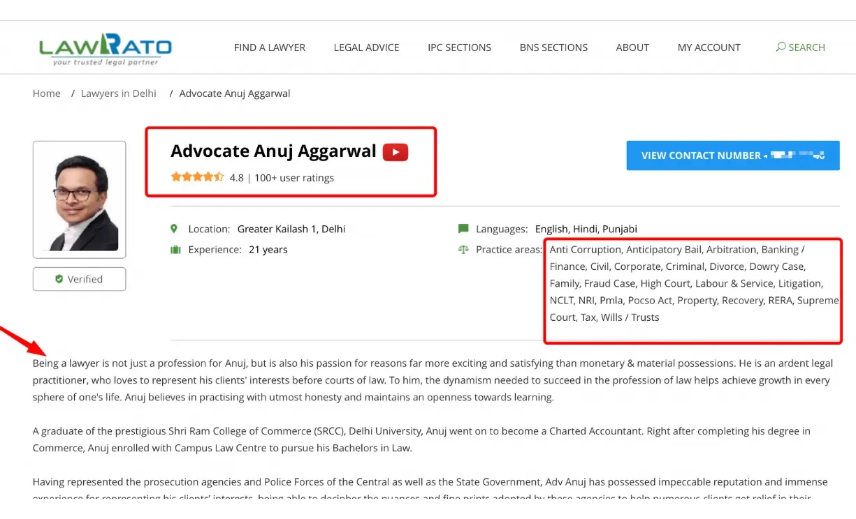 Mention lawyer registered In local citation with proper details